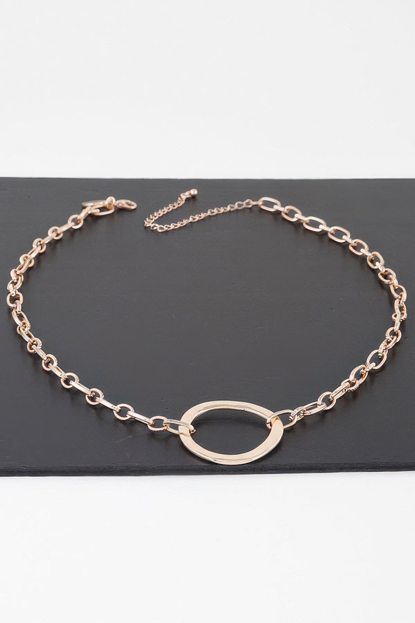 Hammered Hoop Chain Necklace | Mixtshop LLC
