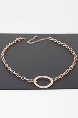Hammered Hoop Chain Necklace | Mixtshop LLC