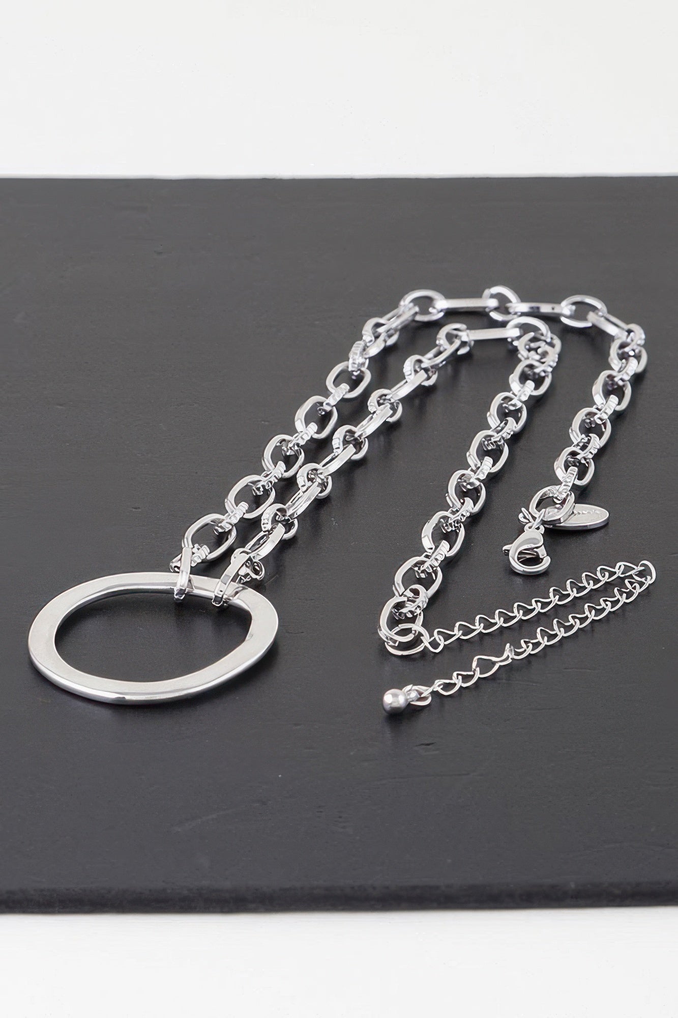 Hammered Hoop Chain Necklace | Mixtshop LLC