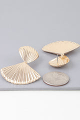 Shiny Ribbed Clam Shell Earrings | Mixtshop LLC