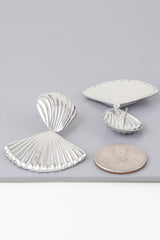 Shiny Ribbed Clam Shell Earrings | Mixtshop LLC