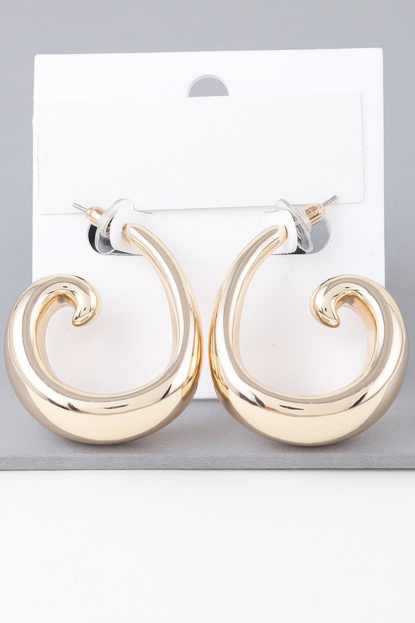 Shiny Wave Curl Hoop Earrings | Mixtshop LLC