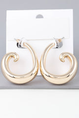 Shiny Wave Curl Hoop Earrings | Mixtshop LLC