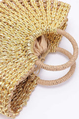 Metallic Faux Straw Tote Bag W Pouch | Mixtshop LLC
