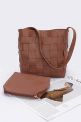 Faux Leather Braided Shoulder Bag W Pouch | Mixtshop LLC