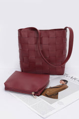 Faux Leather Braided Shoulder Bag W Pouch | Mixtshop LLC