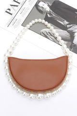 Faux Pearl Handle Half Moon Bag | Mixtshop LLC