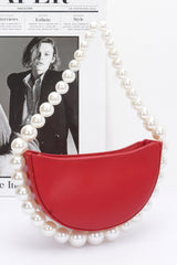 Faux Pearl Handle Half Moon Bag | Mixtshop LLC