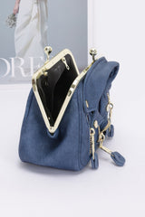 Faux Denim Leather Jacket Style Crossbody Bag | Mixtshop LLC