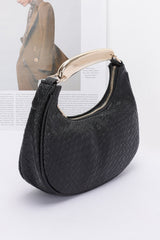 Embossed Faux Leather Metal Handle Bag | Mixtshop LLC