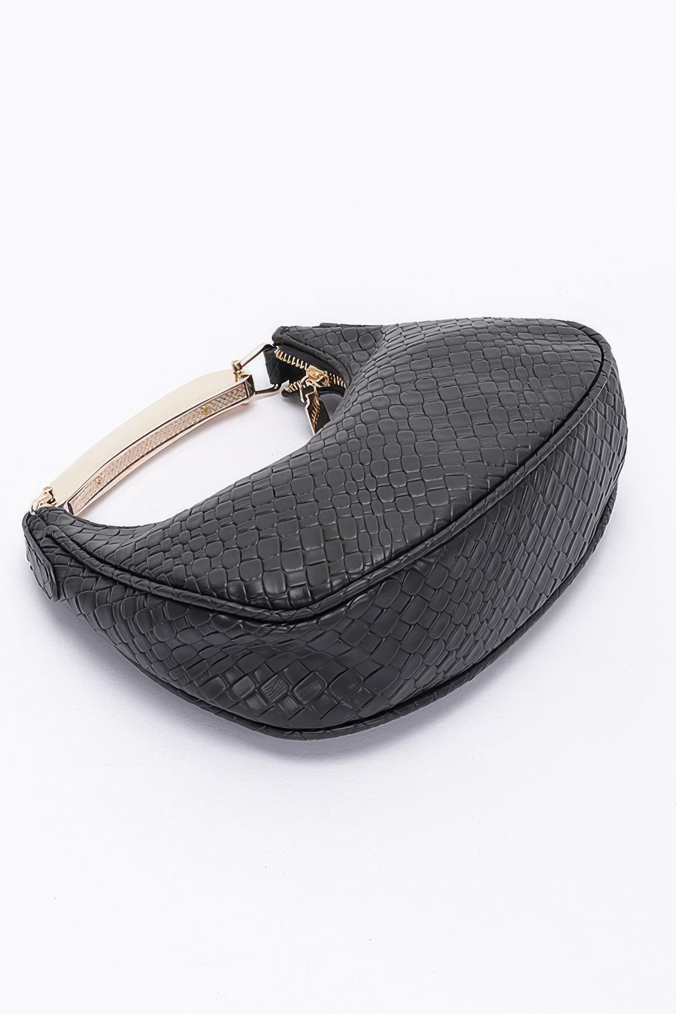 Embossed Faux Leather Metal Handle Bag | Mixtshop LLC