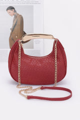 Embossed Faux Leather Metal Handle Bag | Mixtshop LLC