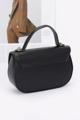 Faux Leather Flower Ribbon Top Handle Flap Bag | Mixtshop LLC