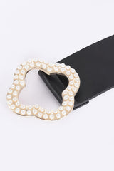 Pearl Metal Buckle Metallic Stretch Belt | Mixtshop LLC