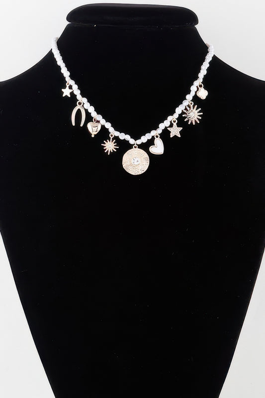 Multi Shiny Charms Beaded Necklace | Mixtshop LLC