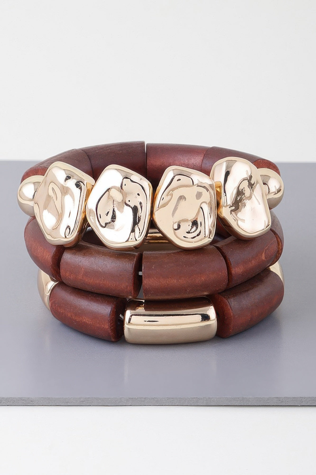 Multi Stone Wood Bracelet | Mixtshop LLC