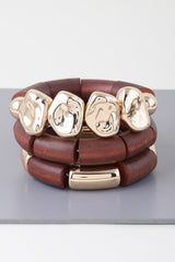 Multi Stone Wood Bracelet | Mixtshop LLC