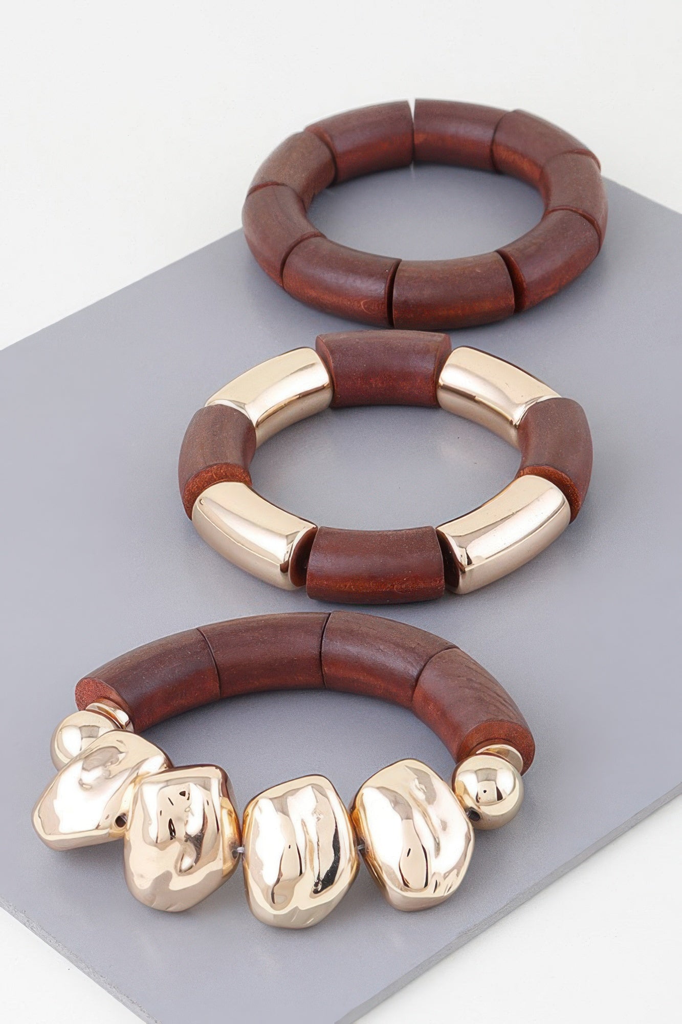 Multi Stone Wood Bracelet | Mixtshop LLC