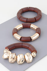 Multi Stone Wood Bracelet | Mixtshop LLC