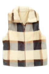 Plaid Faux Fur Vest | Mixtshop LLC