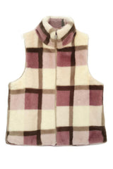 Plaid Faux Fur Vest | Mixtshop LLC