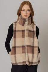 Plaid Faux Fur Vest | Mixtshop LLC