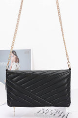 Quilted Faux Leather Half Folded Cltuch | Mixtshop LLC