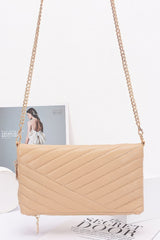 Quilted Faux Leather Half Folded Cltuch | Mixtshop LLC