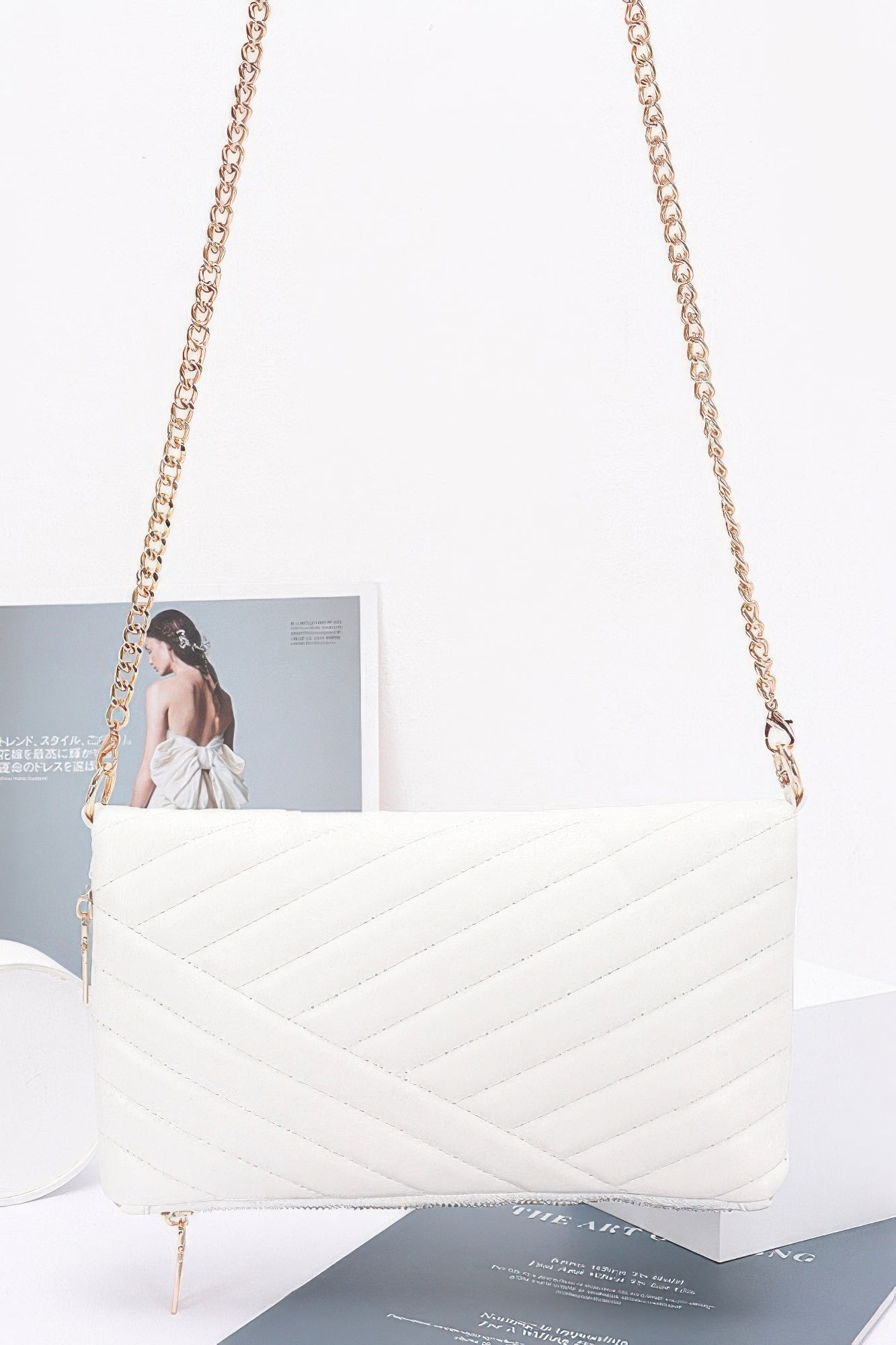 Quilted Faux Leather Half Folded Cltuch | Mixtshop LLC