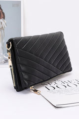 Quilted Faux Leather Half Folded Cltuch | Mixtshop LLC