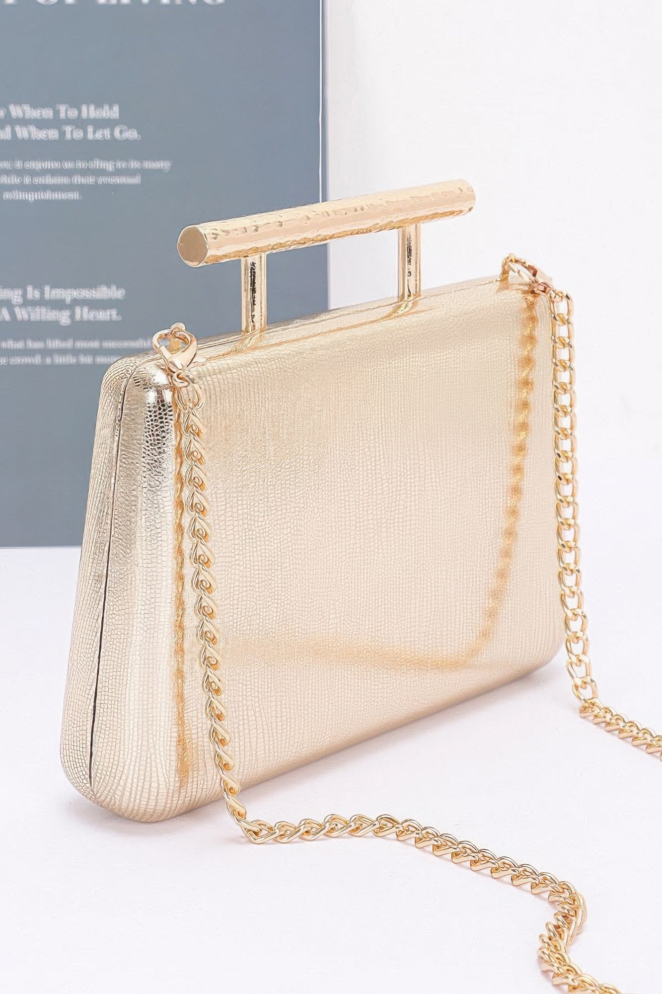 Metal Handle Top Case Clutch | Mixtshop LLC