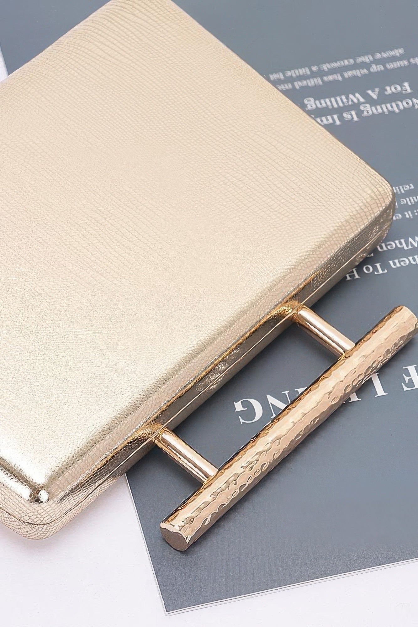 Metal Handle Top Case Clutch | Mixtshop LLC