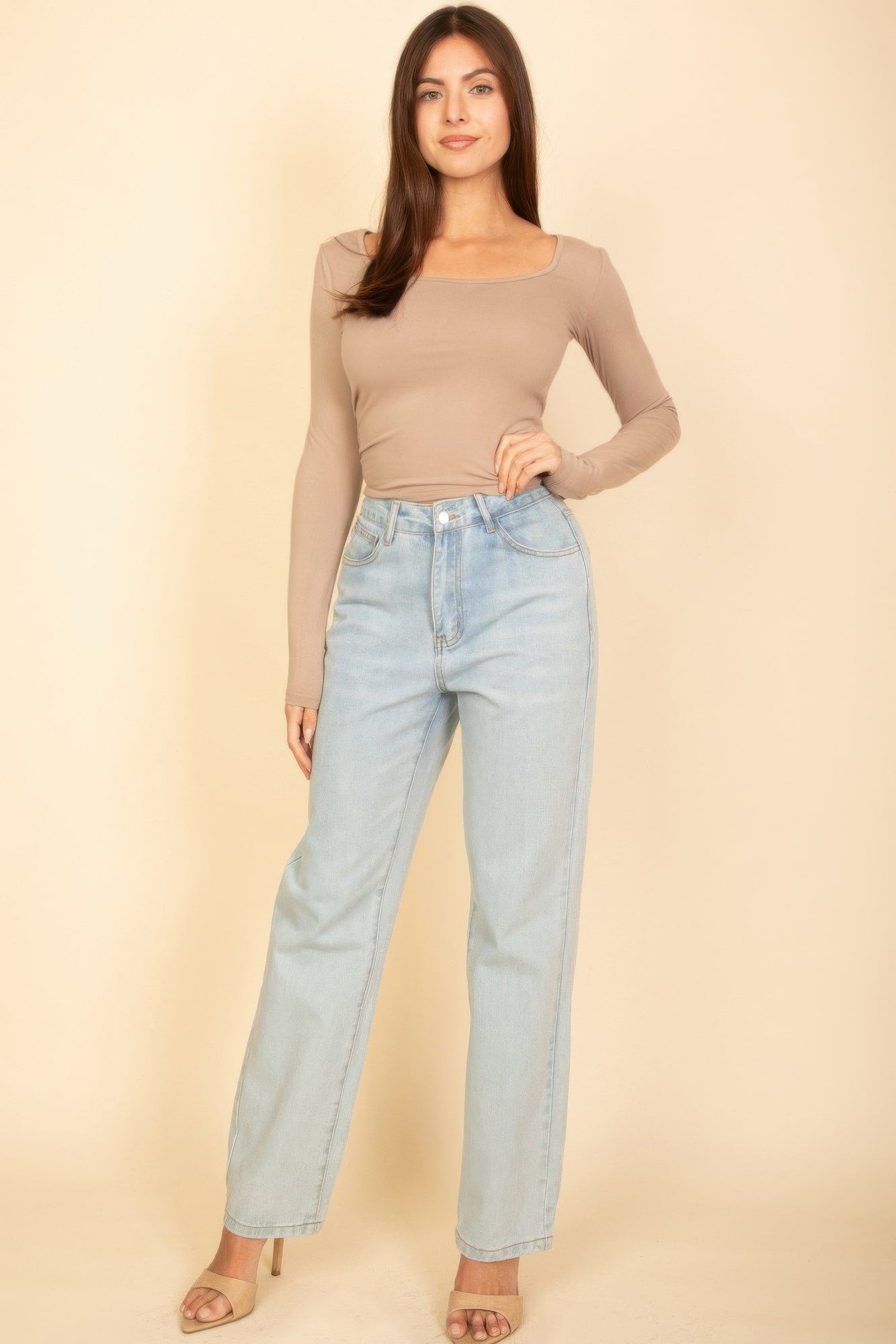 Square Neck Long Sleeve Top | Mixtshop LLC