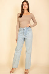 Square Neck Long Sleeve Top | Mixtshop LLC