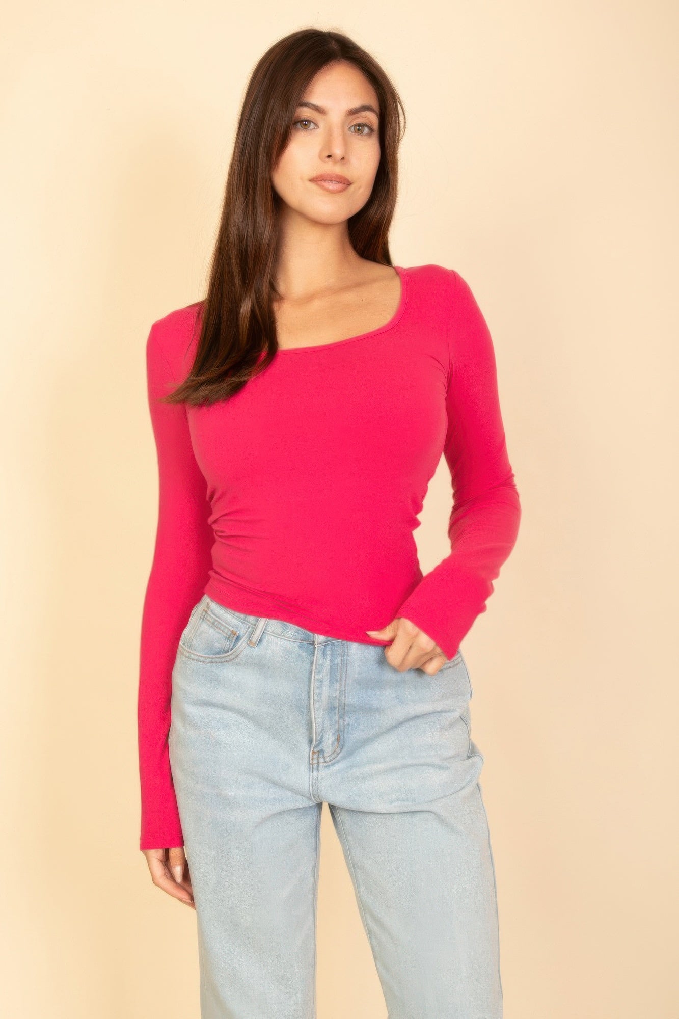Square Neck Long Sleeve Top | Mixtshop LLC