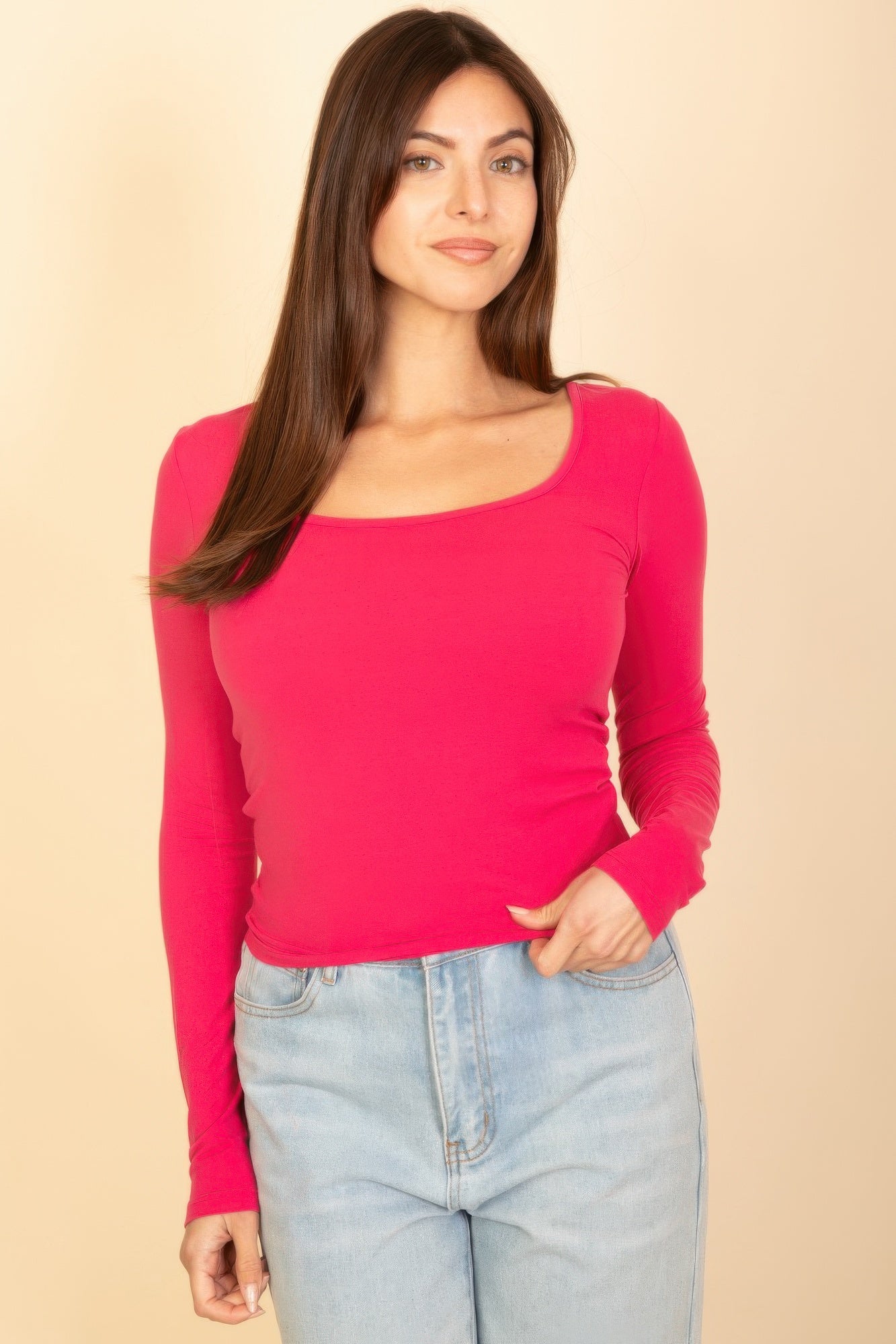 Square Neck Long Sleeve Top | Mixtshop LLC