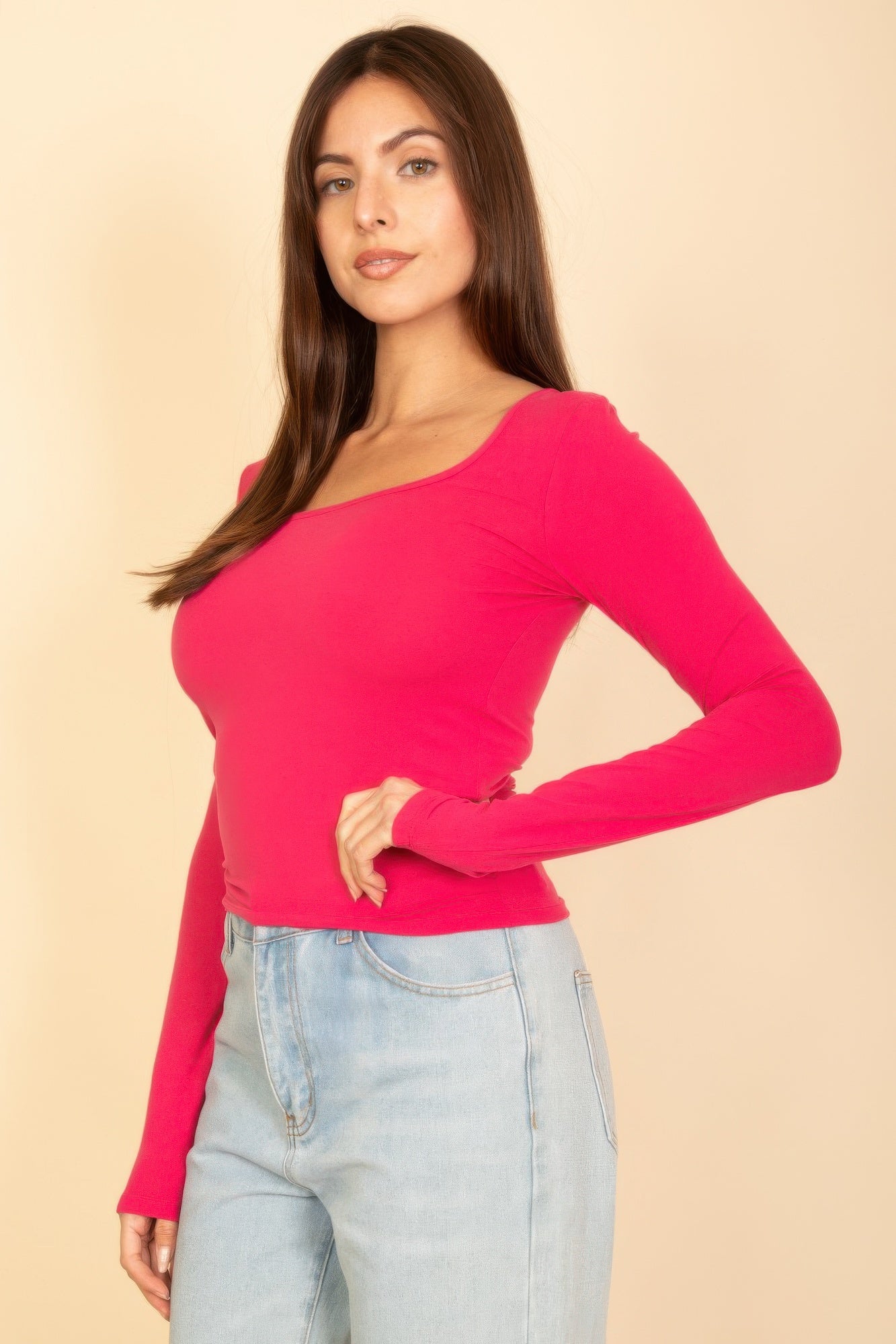 Square Neck Long Sleeve Top | Mixtshop LLC