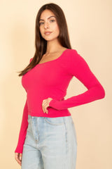 Square Neck Long Sleeve Top | Mixtshop LLC