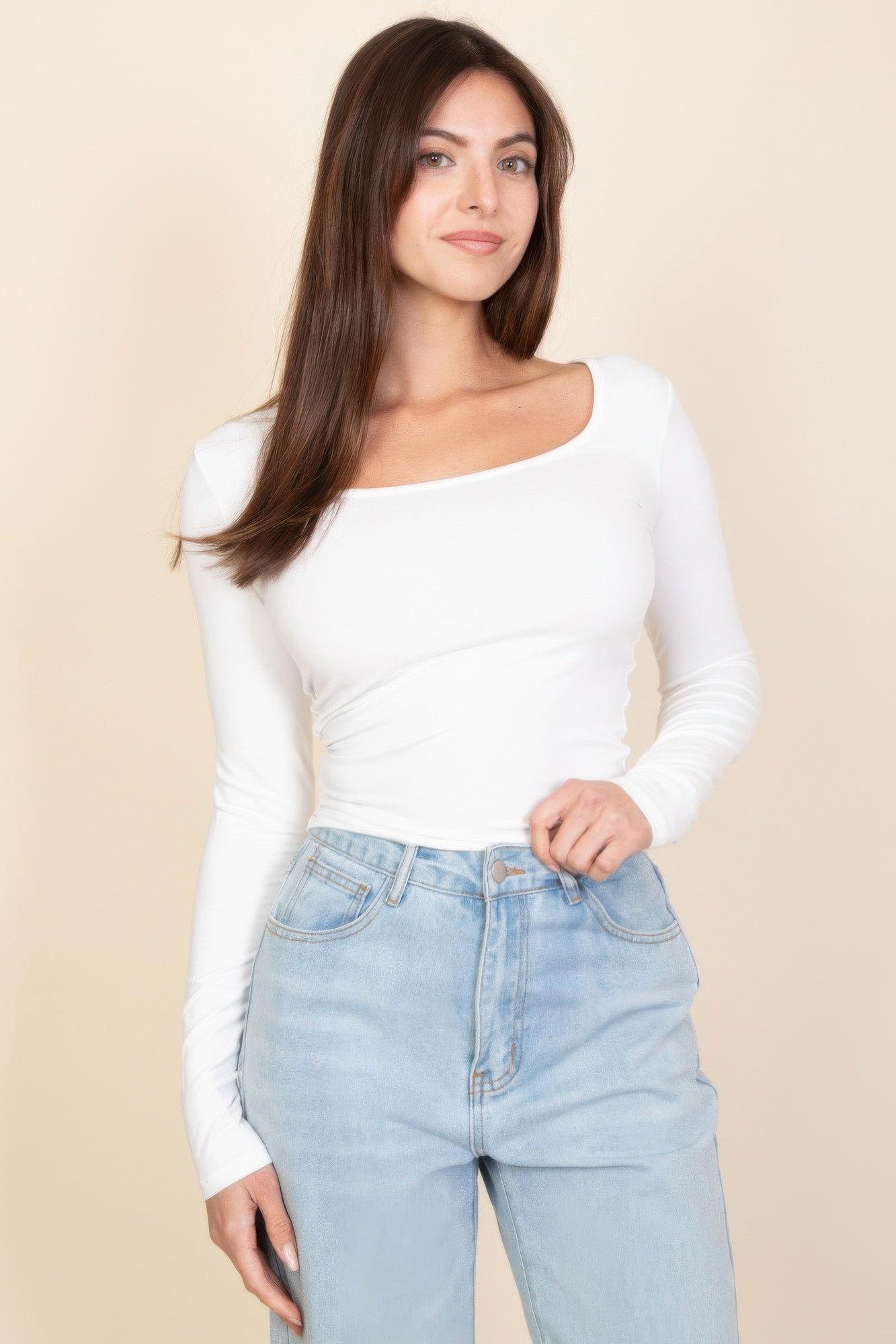 Square Neck Long Sleeve Top | Mixtshop LLC