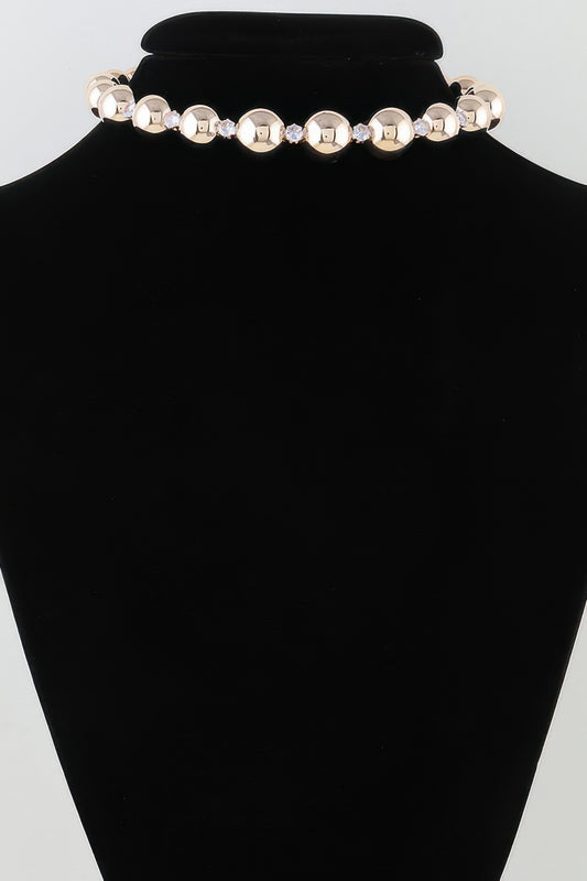 Rhinestone Beaded Choker Necklace | Mixtshop LLC