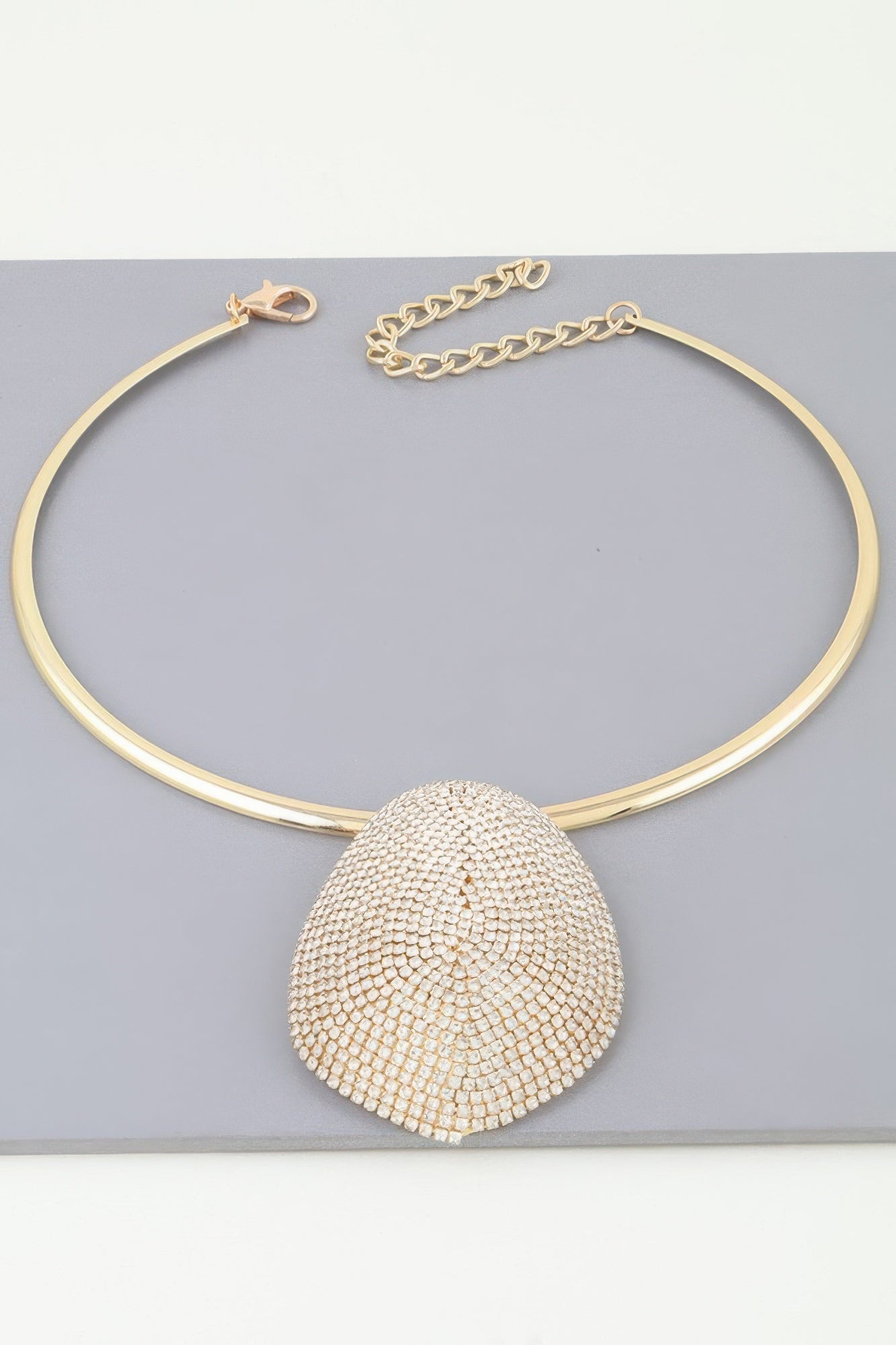 Rhinestone Plate Choker Necklace | Mixtshop LLC