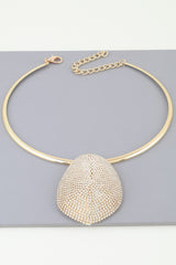 Rhinestone Plate Choker Necklace | Mixtshop LLC