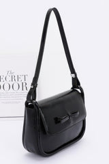 Faux Leather Bow Flap Bag | Mixtshop LLC