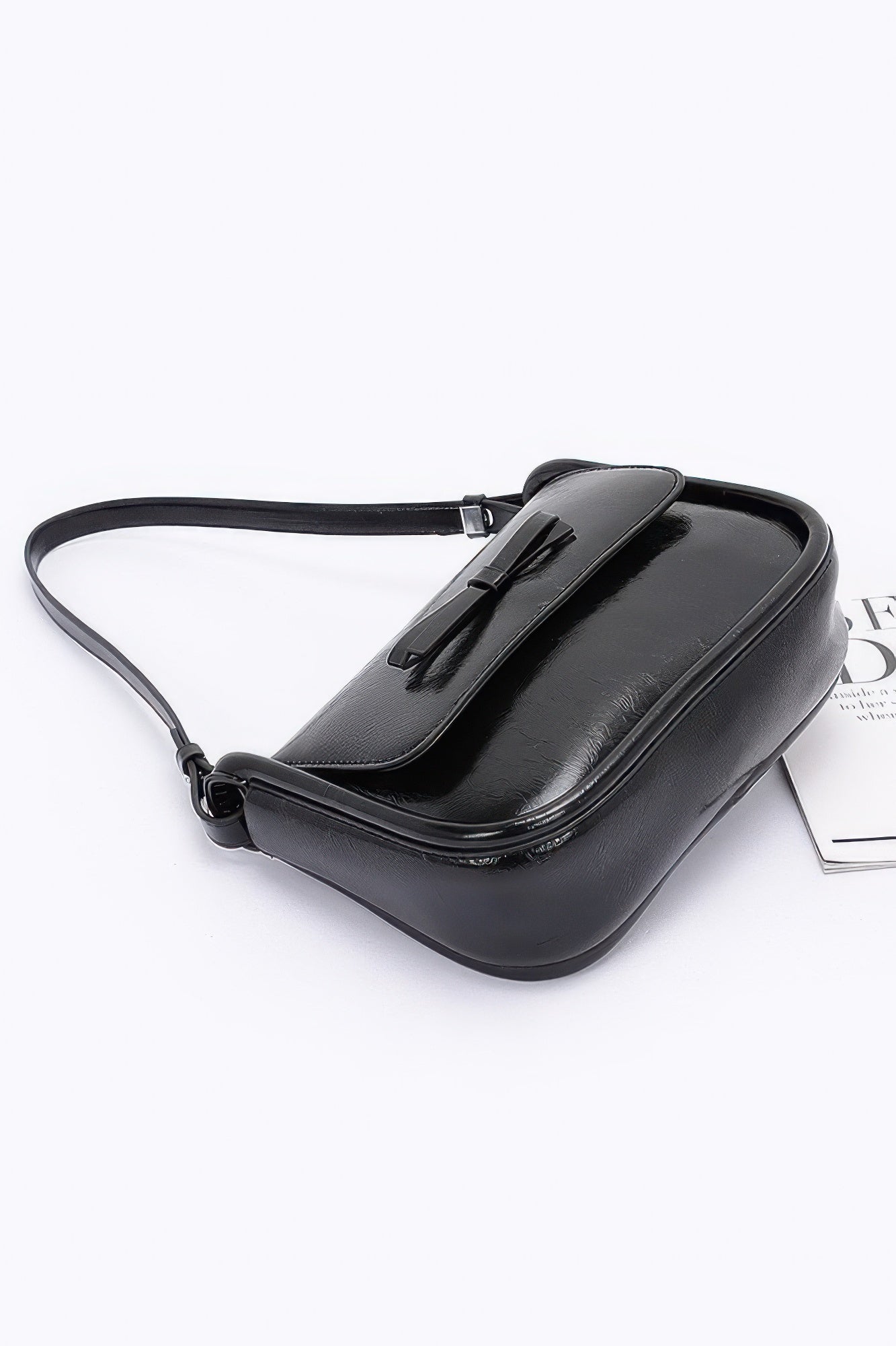 Faux Leather Bow Flap Bag | Mixtshop LLC