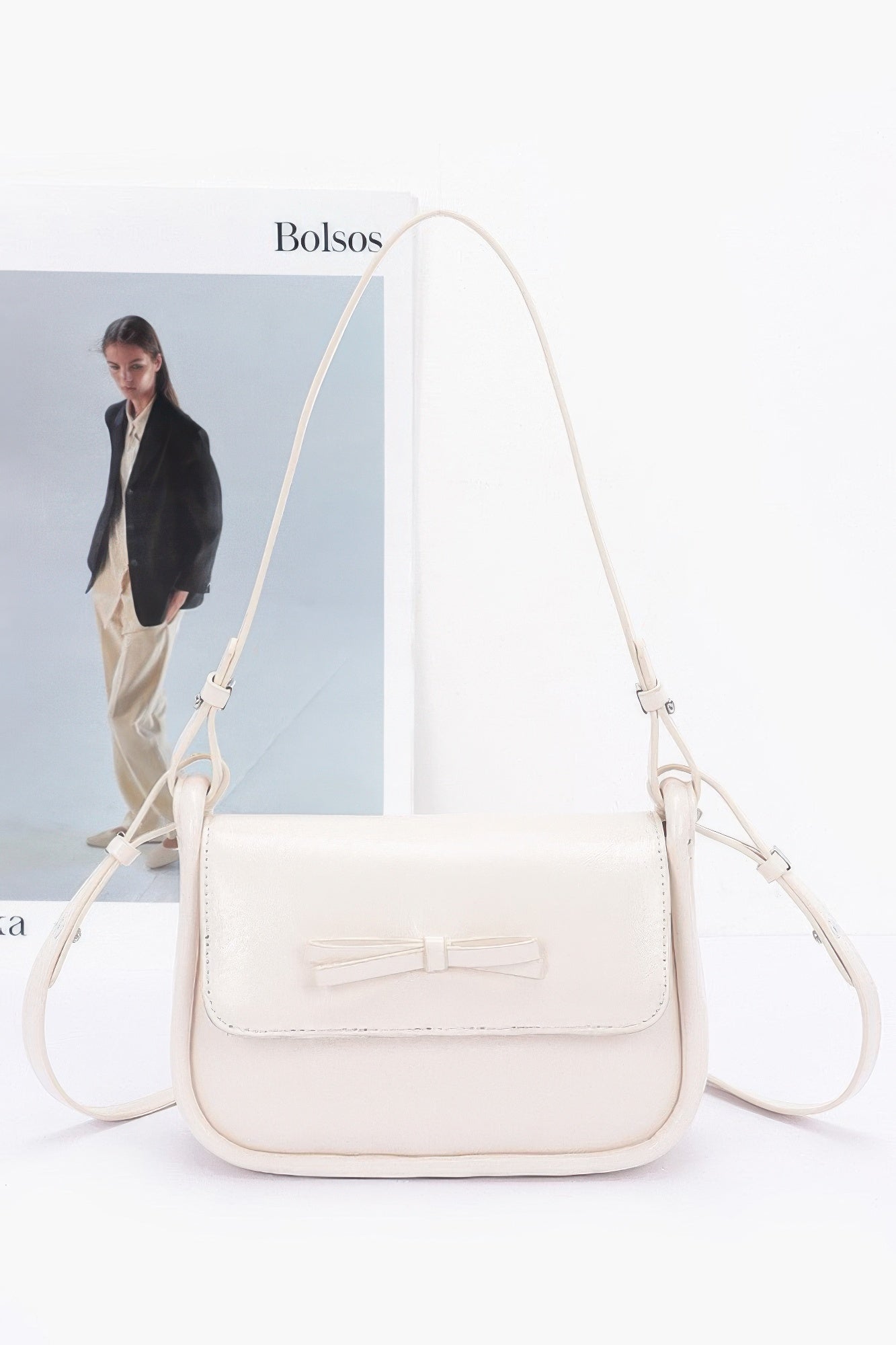 Faux Leather Bow Flap Bag | Mixtshop LLC