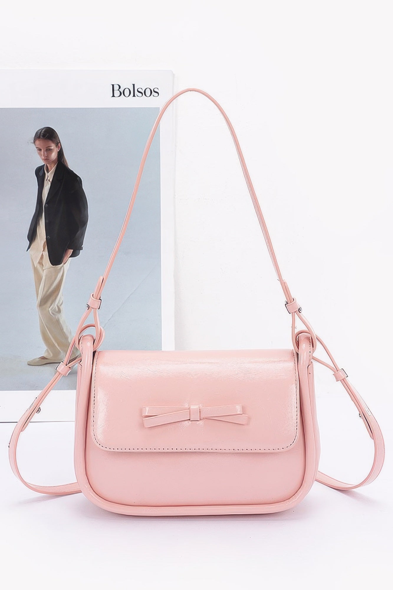 Faux Leather Bow Flap Bag | Mixtshop LLC