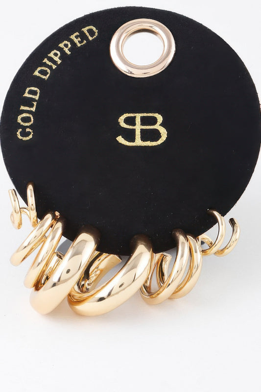 Multi Shiny Hoop Earrings Set | Mixtshop LLC