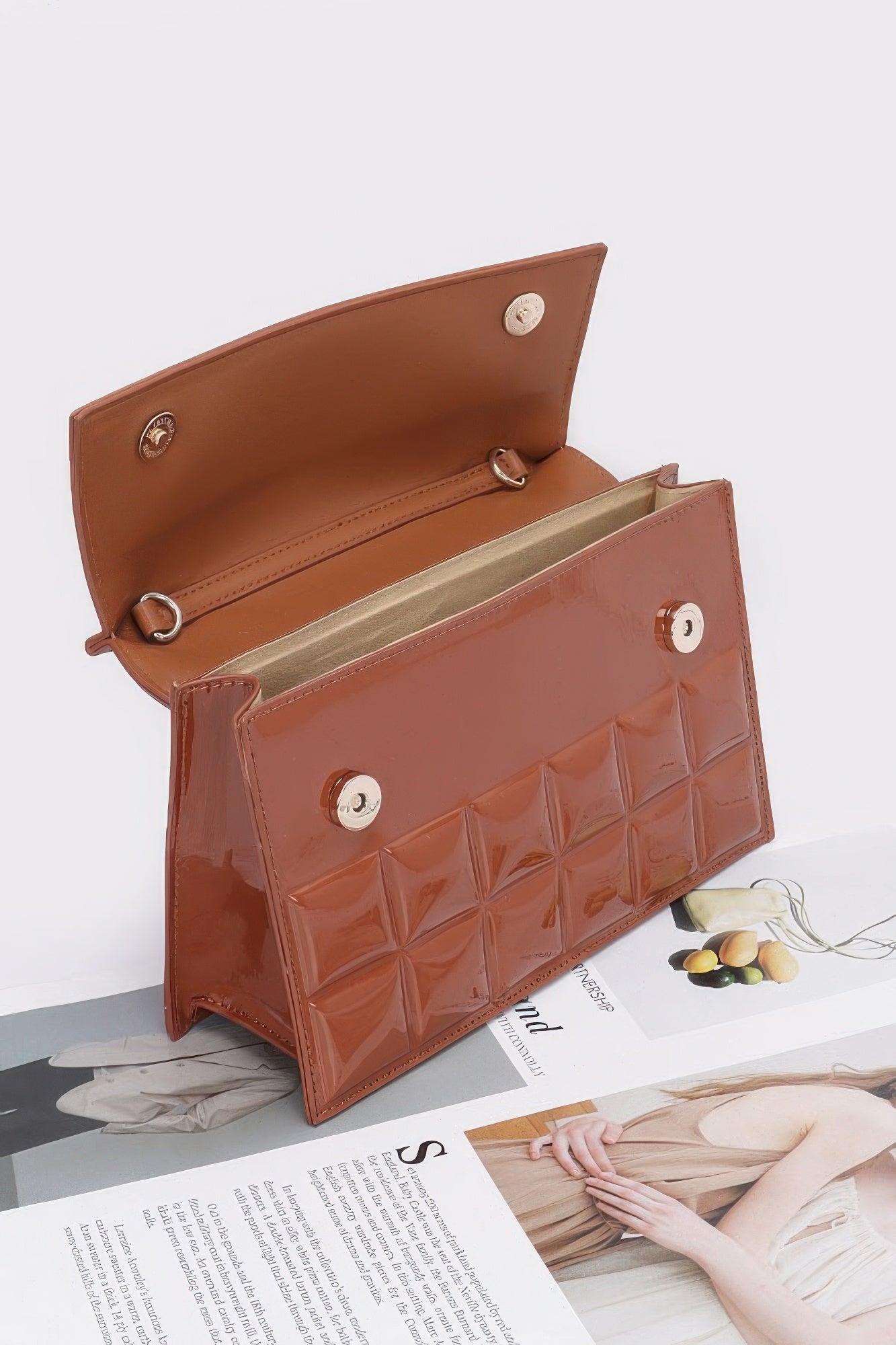 Embossed Enamel Top Handle Bag | Mixtshop LLC