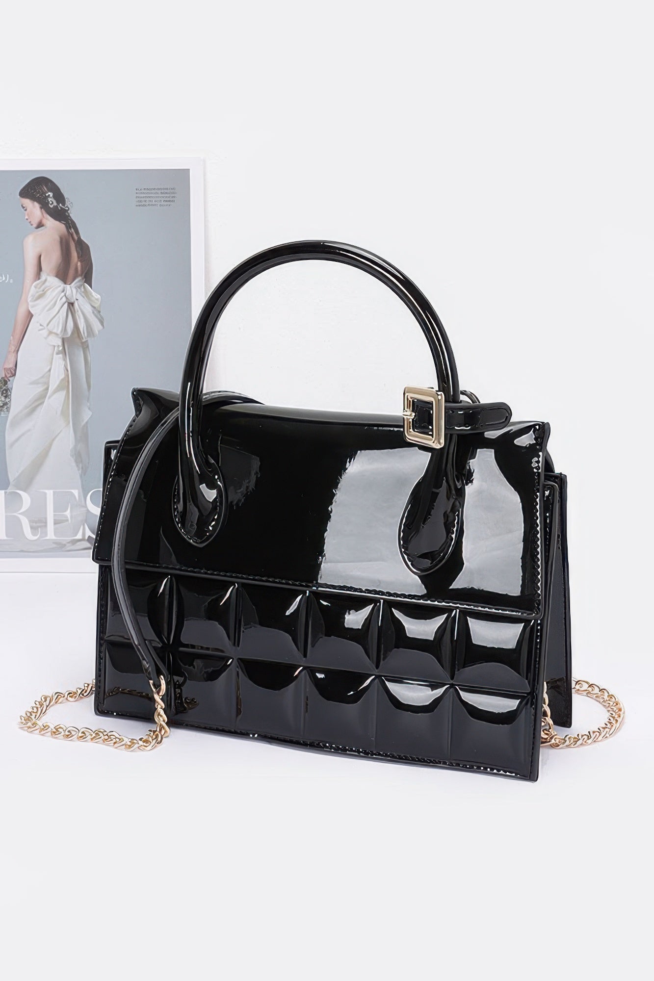 Embossed Enamel Top Handle Bag | Mixtshop LLC