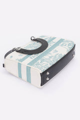 Embroidery Faux Leather Tote Bag | Mixtshop LLC